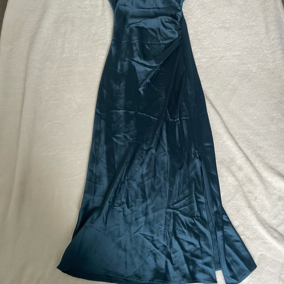 Zara Midnight Blue Satin Midi Dress - Picture 6 of 11